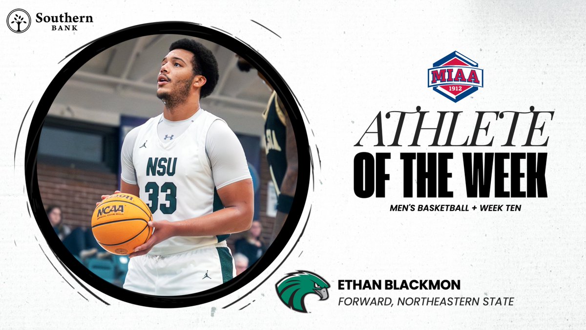 The MIAA (@themiaa) on Twitter photo Ethan Blackmon of <a href="/RiverHawksMBB/">Northeastern State Menβs Basketball</a> led the league in scoring and rebounding last week to be named our latest πππΌπΌ πππ'π π½πΌπππππ½πΌππ πΌππππππ ππ πππ ππππ, presented by <a href="/Southernbank1/">Southern Bank</a> π‡οΈ
π° tinyurl.com/yh38xmfv
#BringYourAGame Ethan Blackmon of <a href="/RiverHawksMBB/">Northeastern State Menβs Basketball</a> led the league in scoring and rebounding last week to be named our latest πππΌπΌ πππ'π π½πΌπππππ½πΌππ πΌππππππ ππ πππ ππππ, presented by <a href="/Southernbank1/">Southern Bank</a> π‡οΈ
π° tinyurl.com/yh38xmfv
#BringYourAGame