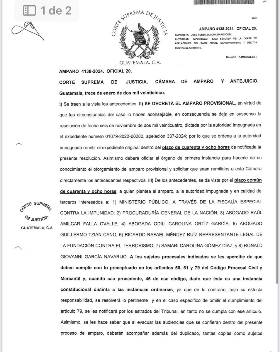 PrensaComunitar's tweet photo. #URGENTE🚨 CSJ otorga el amparo provisional al periodista José Rubén Zamora. Con esto se suspende la orden de la Sala Segunda de Apelaciones enviarlo a prisión preventiva.
📸 Regina Pérez https://t.co/vAvVOdMgny