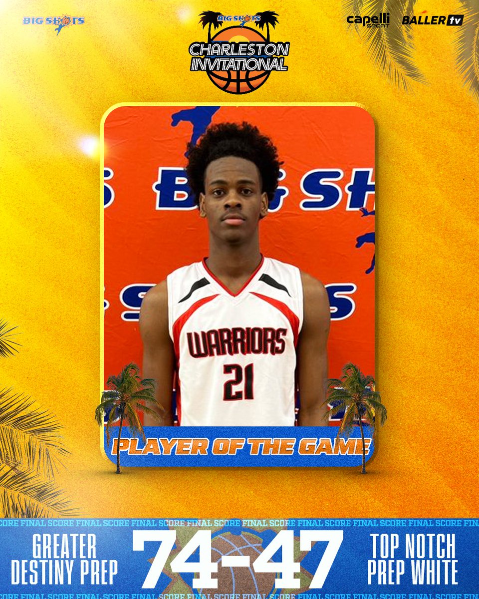 Greater Destiny Prep (NC) Zy’Mari Perry 2025 6’5 wing scored 19 points in finale win at #BIGSHOTS #CharlestonInvitational. Super bouncy! Had dunk highlight of the weekend, @zymari21 Averaged 14.7 ppg as ⁦<a href="/GDPAWarriors/">Greater Destiny Prep Academy</a>⁩ went 2-1.