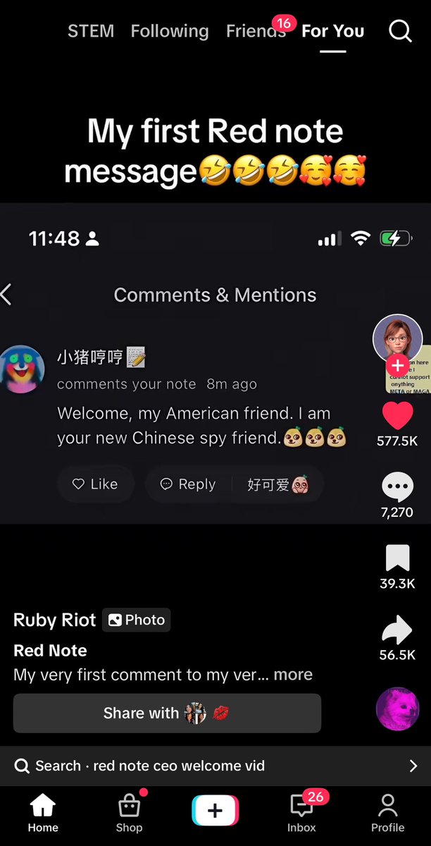 ayeelizeeth's tweet photo. The US government taking Tik Tok away because “China is spying us through there” so we all go to red note a Chinese app because it’s similar to Tik Tok and become friends with them has to the most 2025 thing to do 🤣🤣🤣🤣 https://t.co/kS3edYJnh9