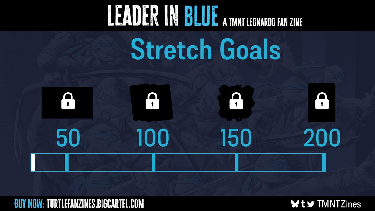 And of course there's more goodies to be revealed if  we can receive enough love for our favorite leader in Blue!

Get your Leonardo goodies from now until FEBRUARY 13th!

---> turtlefanzines.bigcartel.com