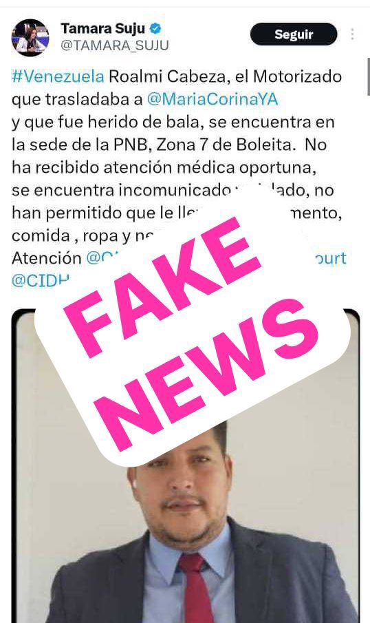 MichelCaballero's tweet photo. La señora Suju había dicho que el escolta de María Corina estaba herido de bala y no había recibido “atención médica oportuna”.

¿Y ahora qué dirá?👀 https://t.co/rcfXAhvOPe