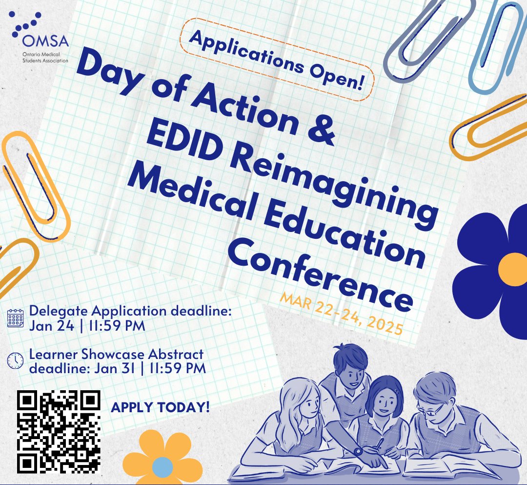 Applications for OMSA’s Day of Action and EDID Reimagining Medical Education Conference are open!

👉 Apply here: forms.gle/7L97dkT5A9iPKg…

Registration deadline: Jan 24 @ 11:59 PM EST
Learner Showcase abstract deadline: Jan 31 @ 11:59 PM EST