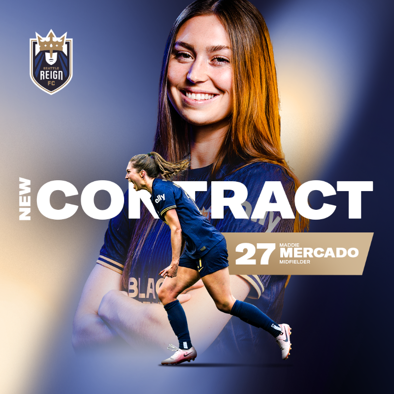 reignfc's tweet photo. Time to run it back! Maddie is here to stay! 🫡

Seattle Reign FC Signs Midfielder Maddie Mercado to New Contract
