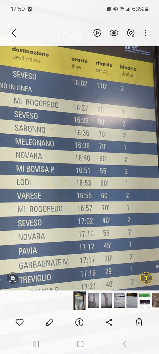 2GioPi's tweet photo. Ecco la foto che rispecchia più o meno i ritardi ormai quotidiani di trenord....  no ma i trasporti son al top comunque eh 
#disservizio
#trenord
#milano https://t.co/9qON04C67y