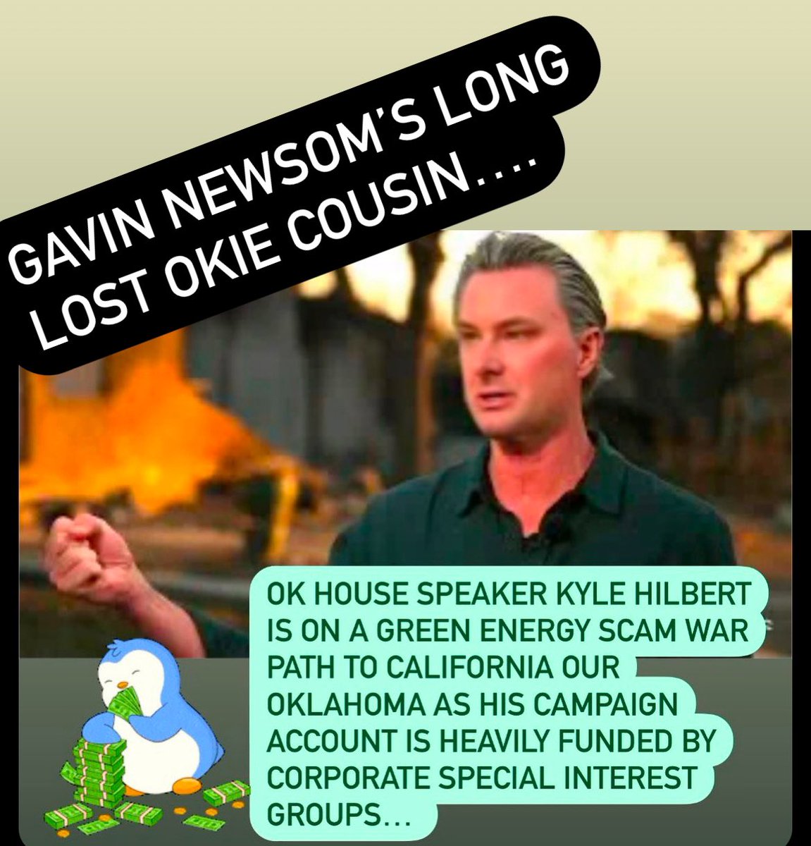 OKFirst2026's tweet photo. Hey Speaker @kylehilbert stop Californizing our Oklahoma! #OkieNewsom #KyleHilbert @ROPEreport @DulceDeDonke https://t.co/oTtgxHe70m