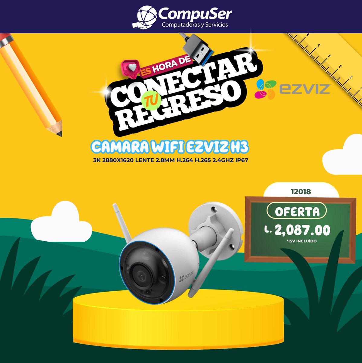 Compuserhn1's tweet photo. 🎒📚 ¡Es Hora de Conectar tu Regreso a Clases con Seguridad! 🔒✨

Asegura tu hogar mientras estás en clases o en el trabajo con las cámaras WiFi de EZVIZ. ¡La tranquilidad que necesitas, al alcance de tu mano! 🌐📱

#CompuSer #EZVIZ #CámarasWiFi #RegresoAClases #SeguridadEnCasa https://t.co/qqTtrETG2x
