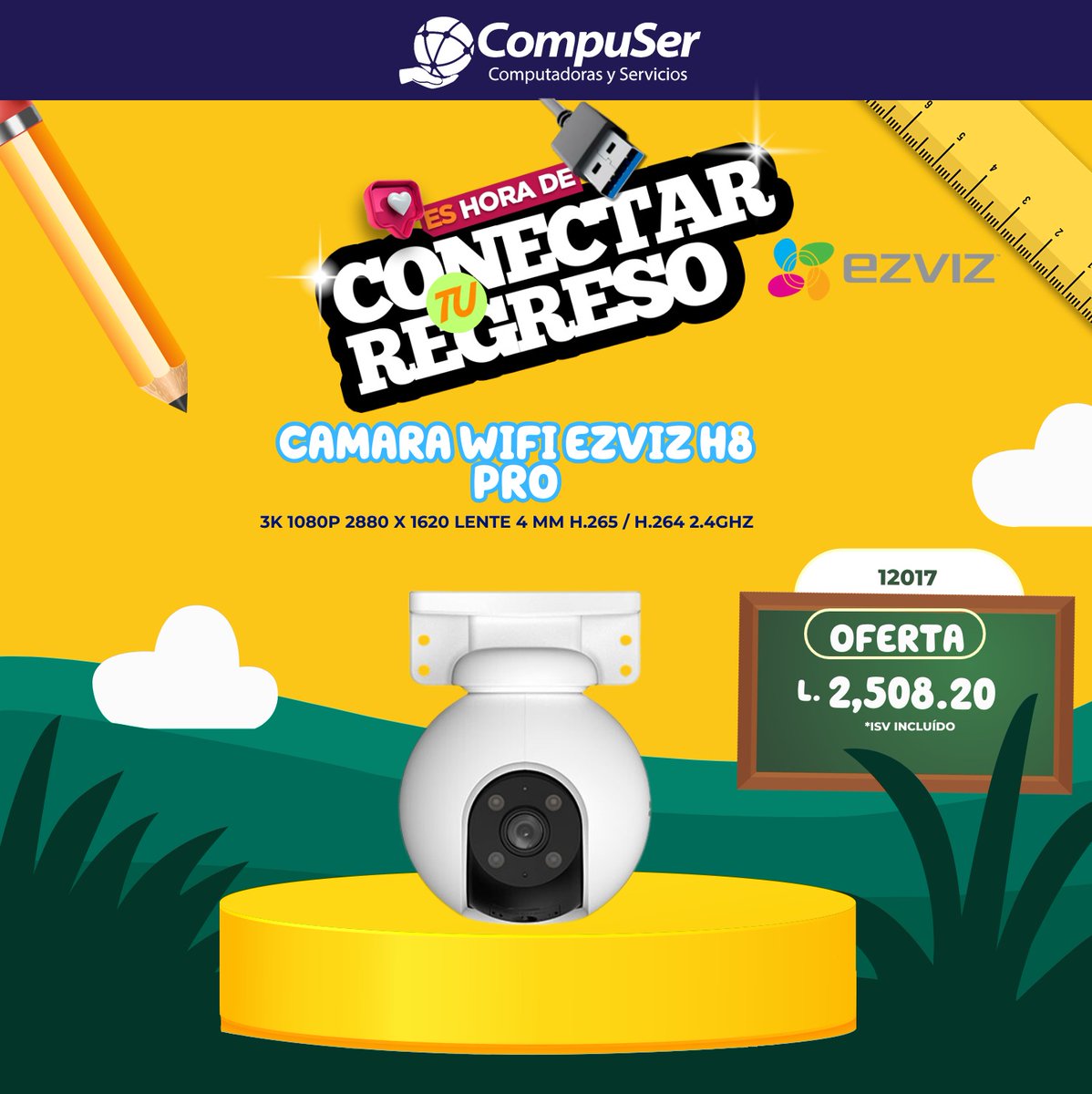 Compuserhn1's tweet photo. 🎒📚 ¡Es Hora de Conectar tu Regreso a Clases con Seguridad! 🔒✨

Asegura tu hogar mientras estás en clases o en el trabajo con las cámaras WiFi de EZVIZ. ¡La tranquilidad que necesitas, al alcance de tu mano! 🌐📱

#CompuSer #EZVIZ #CámarasWiFi #RegresoAClases #SeguridadEnCasa https://t.co/qqTtrETG2x