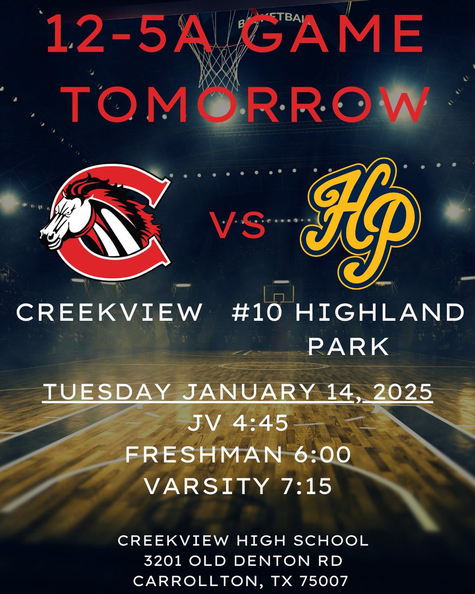 Creekview High School Boys Basketball (@creekviewhoops1) on Twitter photo Big home game tomorrow night. Come out and support! <a href="/SulakCFB/">Leon Sulak</a> <a href="/hoopinsider/">Hoopinsider</a> <a href="/CoachOrtiz1/">CoachOrtiz</a> <a href="/CHS_MustangFB/">CreekviewFB</a> <a href="/CreekviewLeads/">Creekview High School</a> <a href="/creekviewvolley/">Creekview High School Volleyball</a> <a href="/CreekviewAVID/">Creekview HS AVID</a> <a href="/CmsaMustangs/">CMSAMustangs</a> <a href="/GASOMass/">Ryan Massad π</a> Big home game tomorrow night. Come out and support! <a href="/SulakCFB/">Leon Sulak</a> <a href="/hoopinsider/">Hoopinsider</a> <a href="/CoachOrtiz1/">CoachOrtiz</a> <a href="/CHS_MustangFB/">CreekviewFB</a> <a href="/CreekviewLeads/">Creekview High School</a> <a href="/creekviewvolley/">Creekview High School Volleyball</a> <a href="/CreekviewAVID/">Creekview HS AVID</a> <a href="/CmsaMustangs/">CMSAMustangs</a> <a href="/GASOMass/">Ryan Massad π</a>