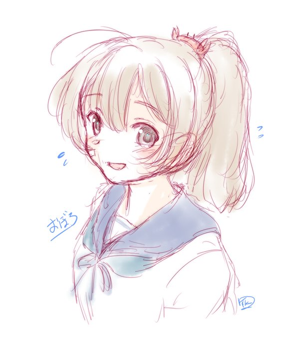 みんなロング描くからポニテにしたら朧ぽくないっぽい!?
#艦これ
#髪型変更艦娘 