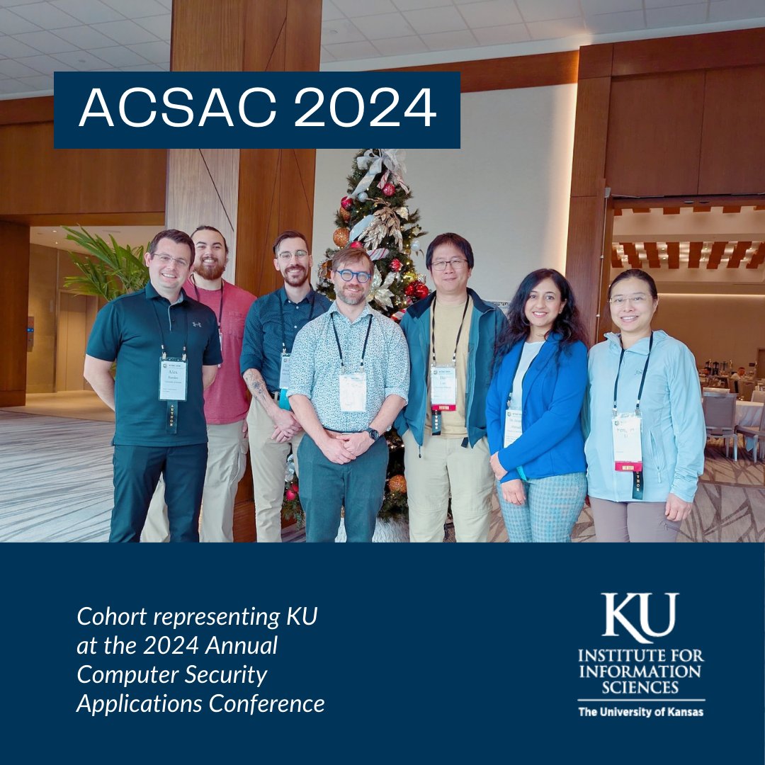 I2SResearchKU's tweet photo. ACSAC brings together leading researchers and practitioners to present and discuss the latest cybersecurity results and topics. Remarkably, four papers from KU were accepted and presented at ACSAC 2024. Learn more: https://t.co/5Kwi022C4a #cybersecurity #acsaconference #I2S #KU https://t.co/OMYbJA1GsG