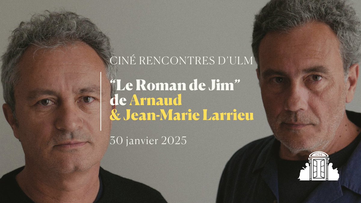 École normale supérieure | PSL (@ens_ulm) on Twitter photo 🎥 Les Ciné-rencontres d'Ulm vous proposent une projection du film "Le Roman de Jim" suivie d'un échange avec les réalisateurs Arnaud et Jean-Marie Larrieu.
RDV le 30/01 à l'ENS <a href="/psl_univ/">Université PSL</a> avec la revue <a href="/Transfuge_mag/">Transfuge magazine</a> 👉 bit.ly/40dz3x5 🎥 Les Ciné-rencontres d'Ulm vous proposent une projection du film "Le Roman de Jim" suivie d'un échange avec les réalisateurs Arnaud et Jean-Marie Larrieu.
RDV le 30/01 à l'ENS <a href="/psl_univ/">Université PSL</a> avec la revue <a href="/Transfuge_mag/">Transfuge magazine</a> 👉 bit.ly/40dz3x5