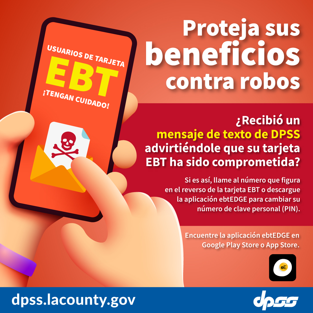 LACo_DPSS's tweet photo. #EBT users!β οΈ Protect your benefits from #EBTtheft. Change your PIN byπ½
π² Downloading the #ebtEDGE app OR contacting the number on the back of card π
Reduce the risk of #EBTskimming. Be careful at places like supermarkets, convenience stores, ATMs, or checkout machines πͺπ§ https://t.co/db6NeqAsnC