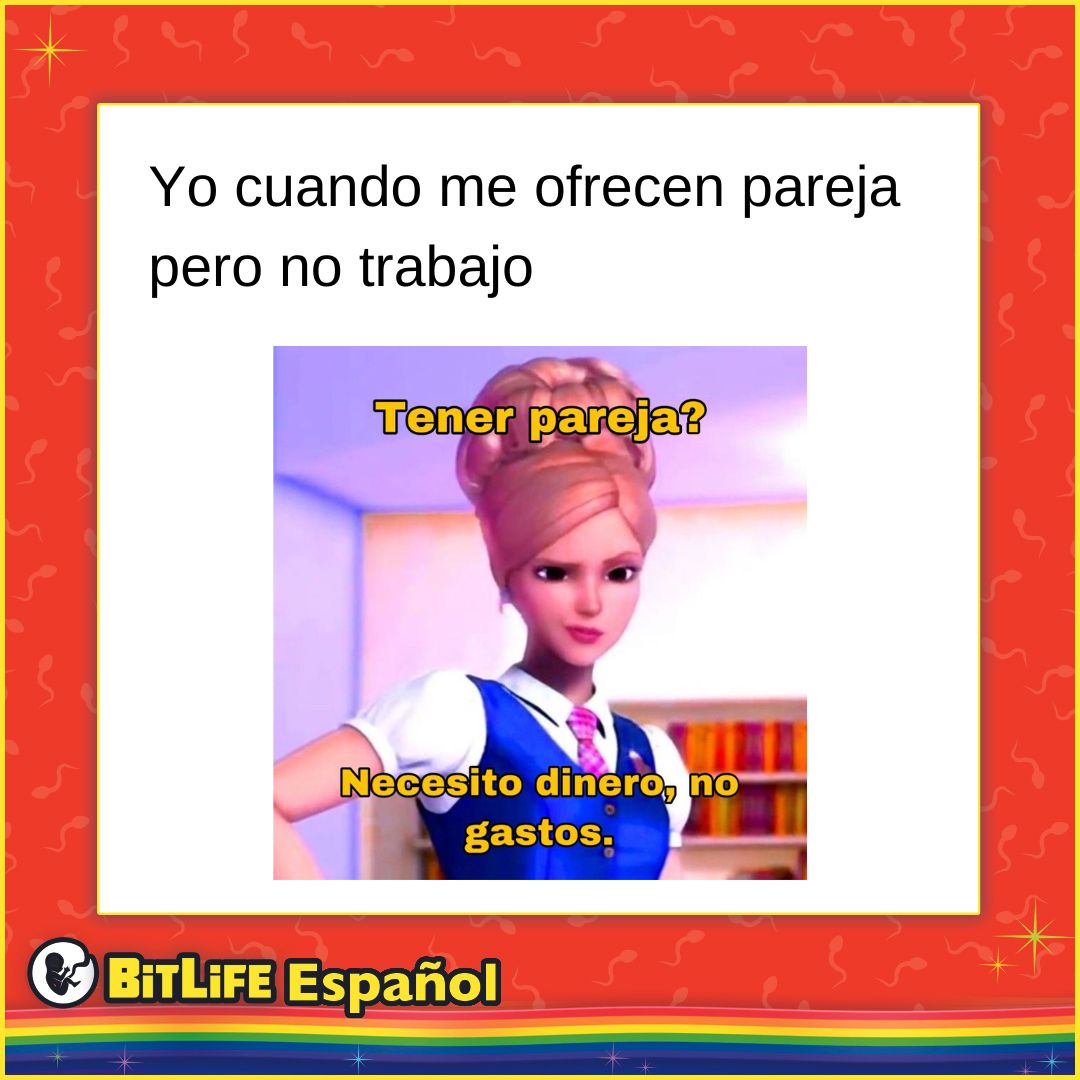 BitLife_ES's tweet photo. No quiero tener pareja, quiero trabajar. NECESITO EL DINERO #bitlifeespanol #memes #memesespañol #bitlifees https://t.co/KbyXvyg6VZ