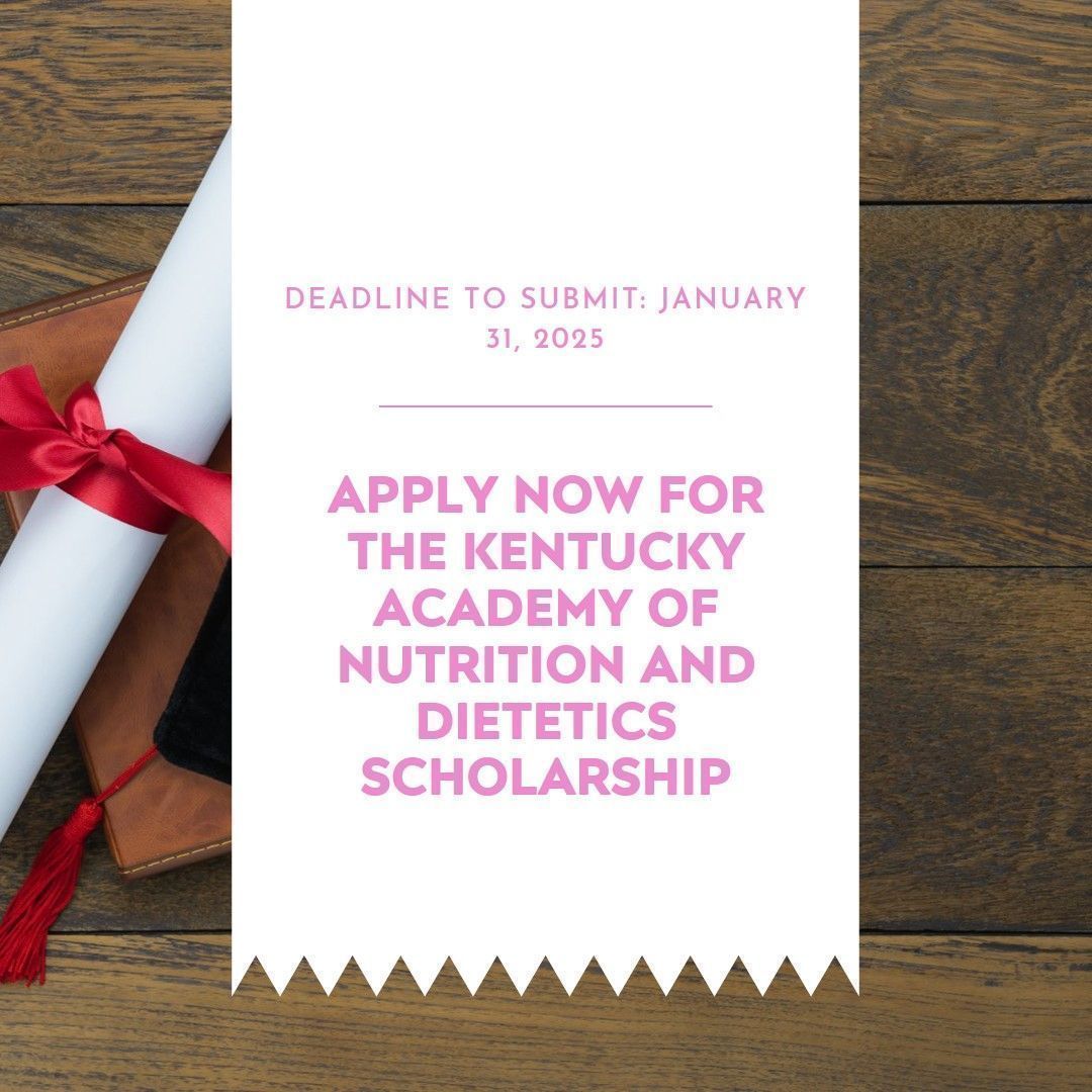 KAND offers up to two $750 scholarships to assist with educational costs recognizing dietetics students/interns who demonstrate outstanding scholastic ability and professional potential.

Iva Alexander Scholarship
Lyn Fleming Scholarship  

Deadline is January 31, 2025.