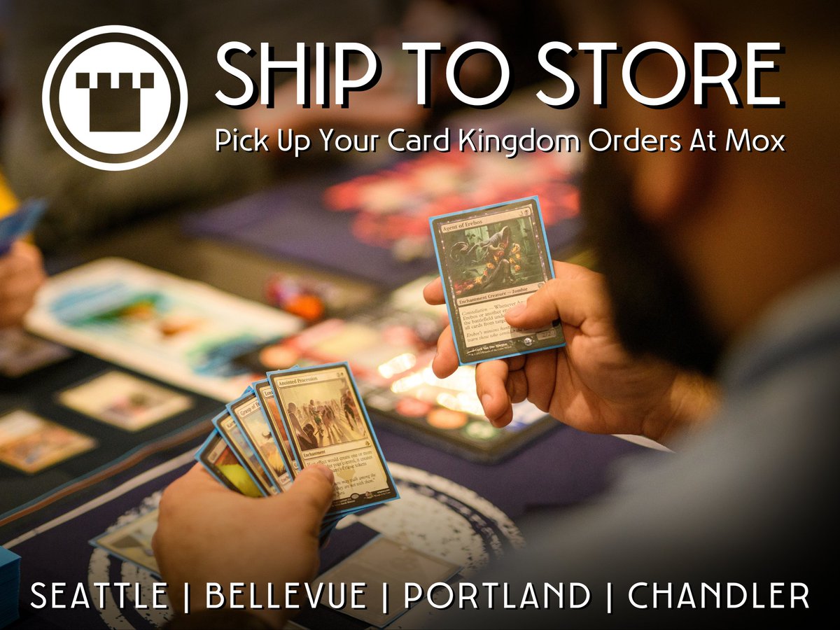 Mox Boarding House (@moxboarding) on Twitter photo Get your Magic orders delivered straight to Mox with <a href="/Card_Kingdom/">Card Kingdom</a> Ship to Store! 📦 Shop Card Kingdom, choose "Ship to Store" at checkout, and skip the shipping fees, then pick up at Mox. bit.ly/3ZKx5E6
Stop by Mox, grab your order, and stay for a bite or a game! ✨ Get your Magic orders delivered straight to Mox with <a href="/Card_Kingdom/">Card Kingdom</a> Ship to Store! 📦 Shop Card Kingdom, choose "Ship to Store" at checkout, and skip the shipping fees, then pick up at Mox. bit.ly/3ZKx5E6
Stop by Mox, grab your order, and stay for a bite or a game! ✨