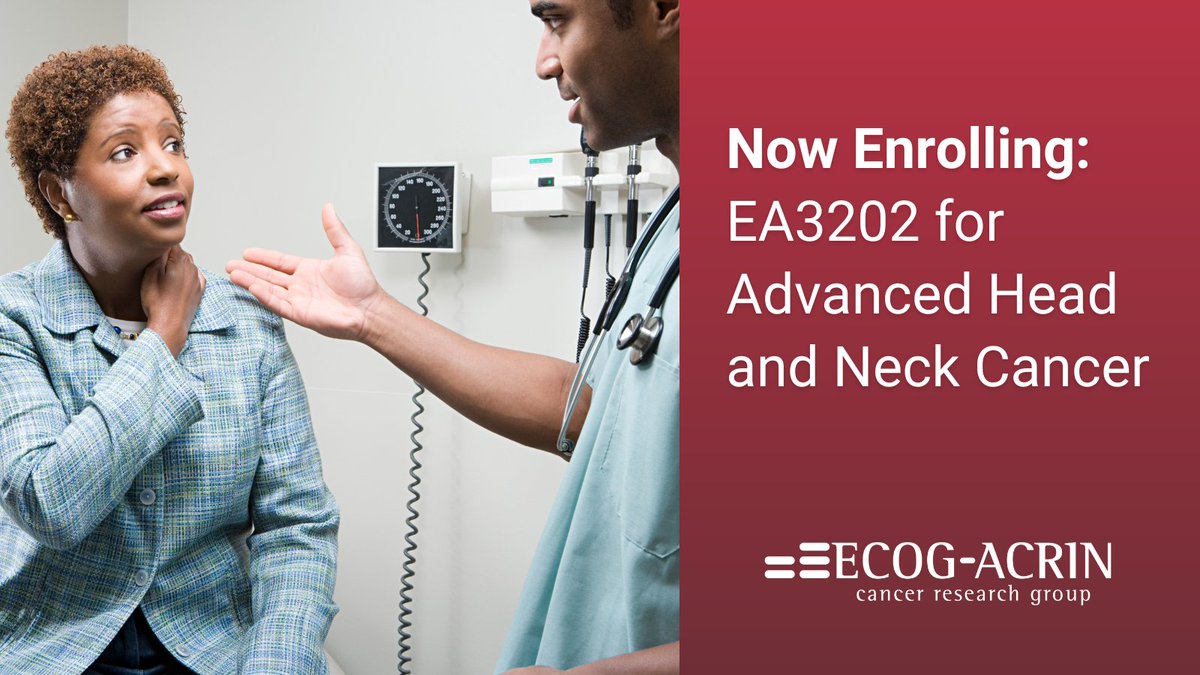 The EA3202 clinical study is comparing three possible treatment approaches for patients with advanced-stage #HeadAndNeckCancer to see which one helps patients live the longest. Learn more: bit.ly/ea3202-study #HNCA #HNCASM