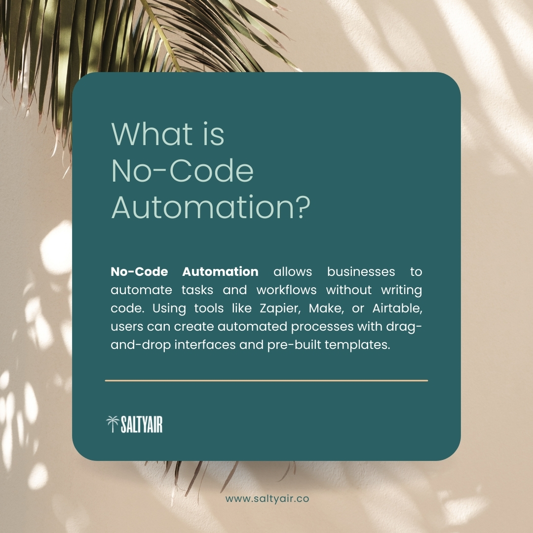 SaltyAirCo's tweet photo. Wait… no coding? Yes, it’s possible. Here’s how we make automation easy. 

No-code tools like Zapier and https://t.co/gSKx15e4Xq allow us to create seamless workflows without needing to write code, saving you time and stress.

Tag a business owner who NEEDS this in their life! https://t.co/G9LlNvXPiY
