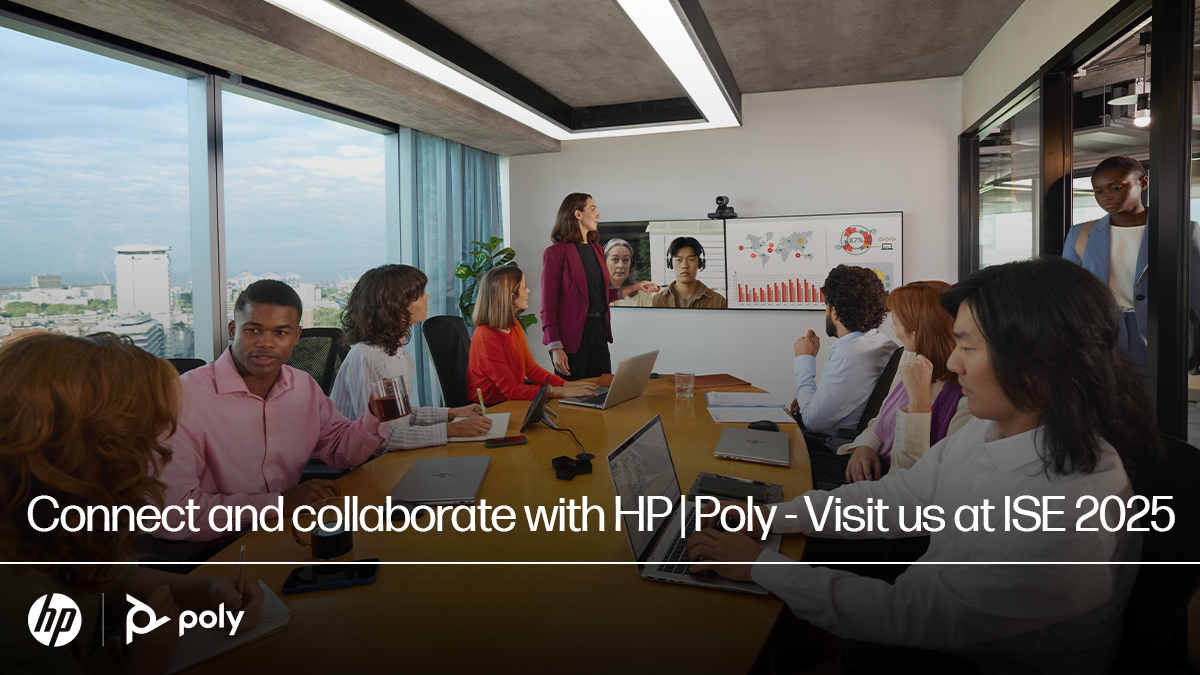 Don’t miss out on connecting with HP | Poly at #ISE2025 from 4 – 7 February 2025 at Fira Barcelona, Gran Vía.

Visit us at Booth #2Q500 to explore HP | Poly’s cutting-edge collaboration solutions.
splr.io/6017orBoh
