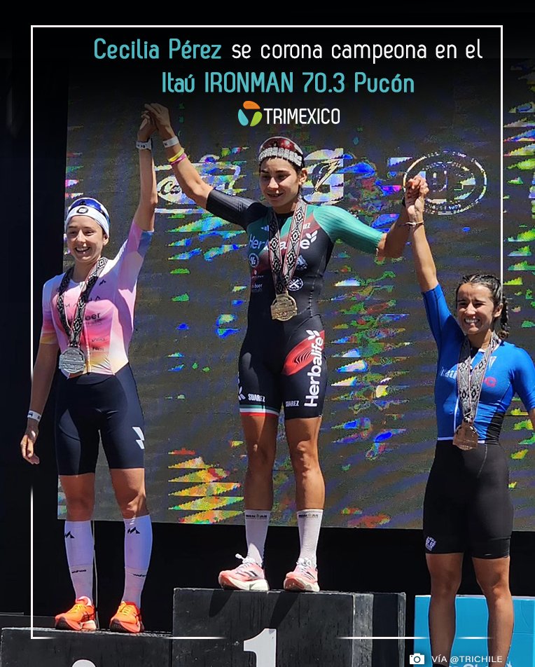 📰 TODA LA INFO EN BIO⁠
⁠
#SoyTriatleta 🏊🏻‍♂️ 🚴🏻‍♂️ 🏃🏻‍♂️ #Trimexico #IM703Pucon 
Cecilia Pérez @ceciperez_tri lideró la prueba femenina desde el segmento de natación, manteniendo su ventaja durante el ciclismo y la carrera.