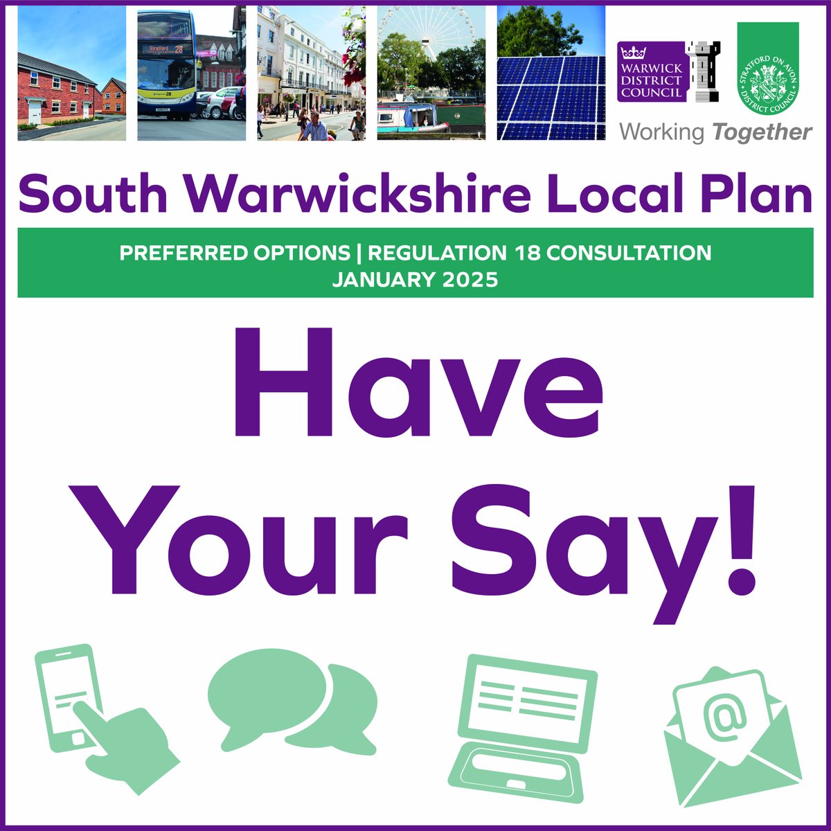 Follow the link below to access the Preferred Options Consultation and have your say on this stage of the South Warwickshire Local Plan ow.ly/veRH50UFslM