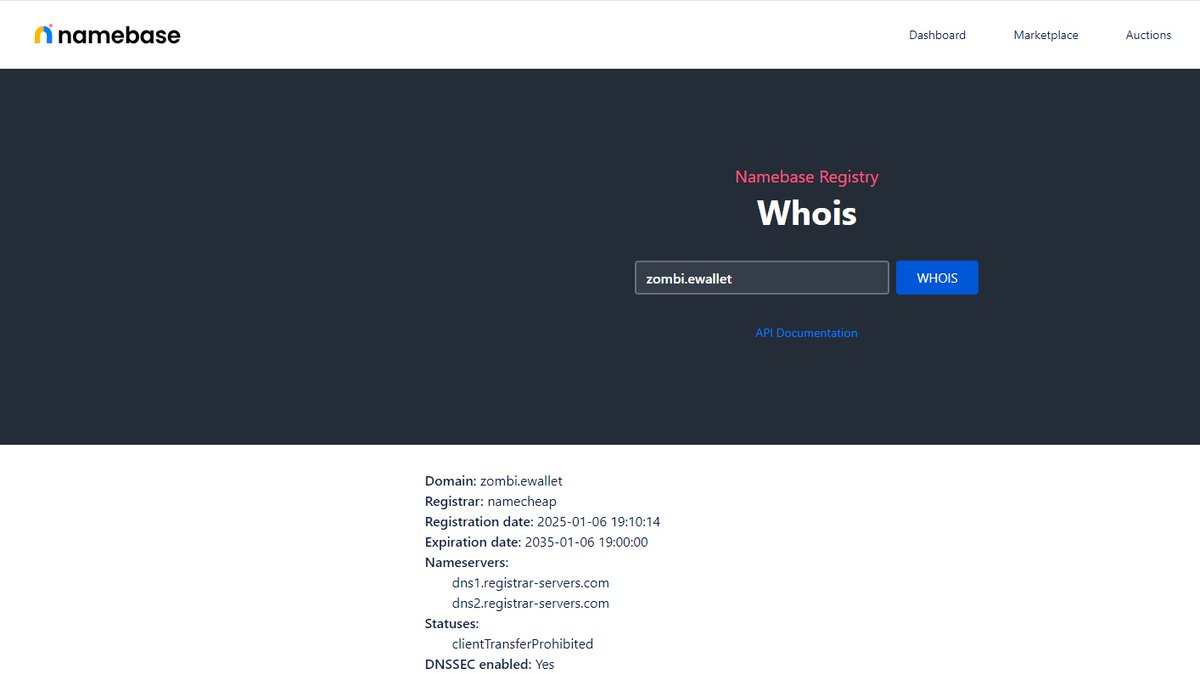 zombi.ewallet was already registered! Congratulations to the owner! Get your .ewallet domain name at:
Encirca: encirca.com/handshake-ewal…
Namecheap: namecheap.com/domains/handsh…