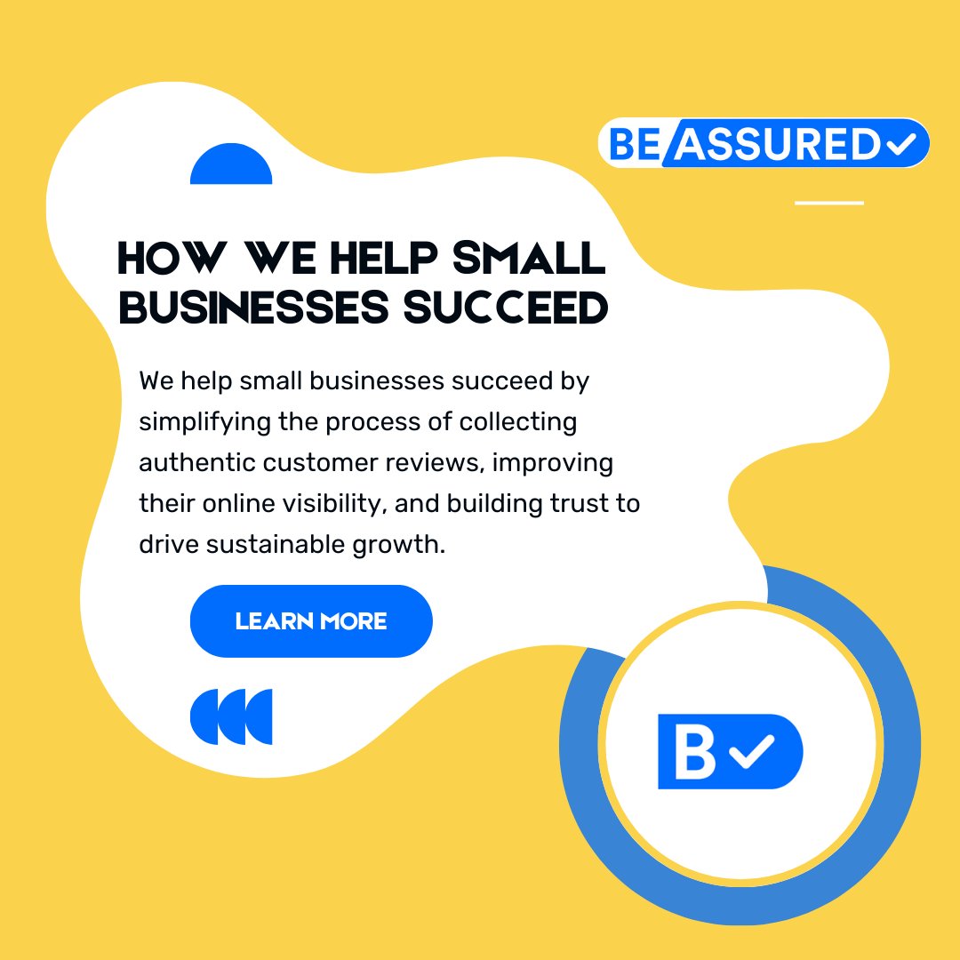BeAssuredai's tweet photo. We’re here to help small business owners succeed! 🚀 At BeAssured, we simplify the process of collecting authentic customer reviews and improving online visibility, so businesses can build trust, stand out in local searches, and grow with confidence.
 #SmallBusinessSupport https://t.co/DSrglk158T