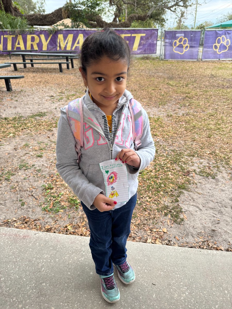 This sweet Pre-Kindergarten student made this for her teacher over the weekend and was so excited to give it to her.  " I love my School, Teachers and Friends."  
Such a great way to start the week!!