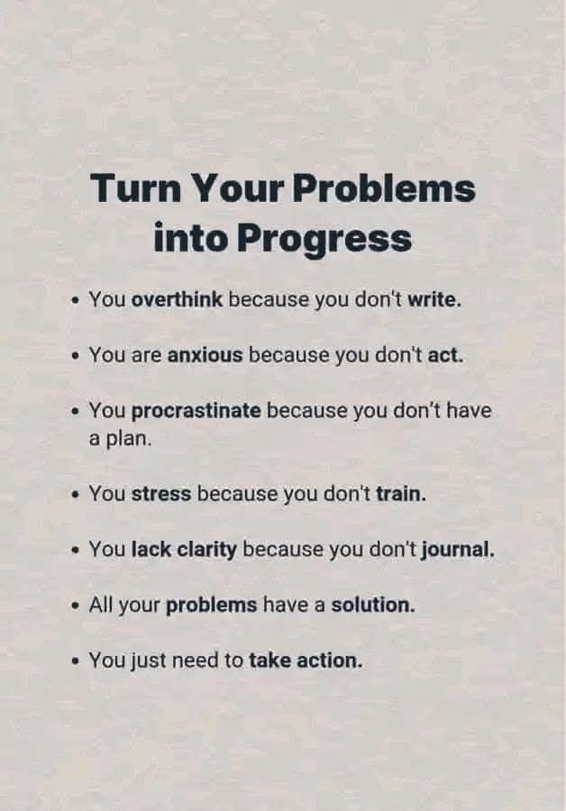 Your mindset shapes your reality.

Feeling stuck? Overthinking? Anxious? Every problem has a solution — and it starts with taking action. Write it down. Make a plan. Act on it.

Progress happens when you move forward.

#MindsetShift #TakeAction #ProgressNotPerfection
