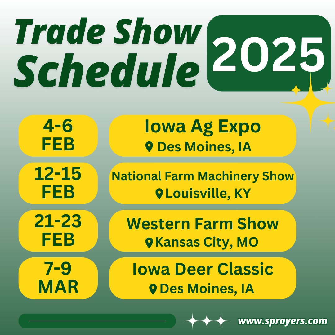 We’re excited to share our 2025 trade show schedule!
Catch us at some of the biggest ag events this year. Stop by to meet our team and see how we can help your farm thrive in 2025. We can’t wait to connect with you!