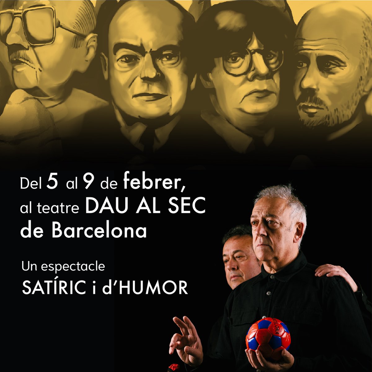teatreeSseLa's tweet photo. Del 5 al 9 de febrer al teatre DAU AL SEC https://t.co/ZMOEiZrZfw
*S’obsequiarà cada assistent amb un pack de dos flams de ratafia LA TORRE -artesans làctics-, col·laboradors de l’espectacle
#Catalunya #Barcelona #Teatre #Poesia #Humor #Sàtica #Comèdia #Paròdia #Història #cultura https://t.co/Ig1HiO3dLc