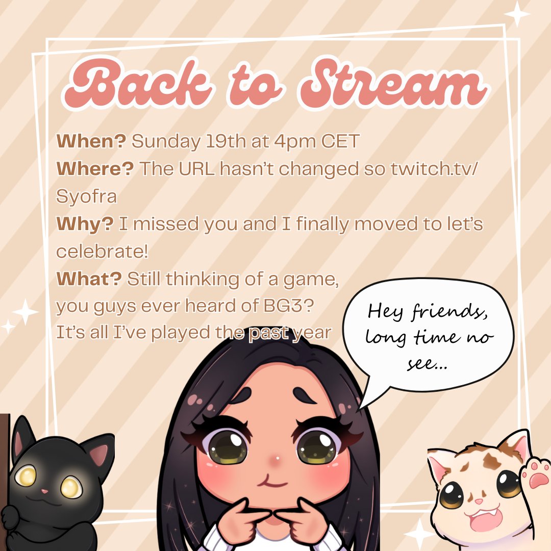 I actually used to stream and now that I moved I wanna start again so see you on Sunday 🥰