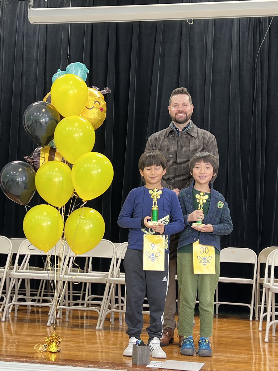 Congrats to our K-2 Spelling Bee winner Zachary and runner up Elliot! 🏆They went 19 rounds to finally determined the winner. We are excited to see our Spelling Bee Finals this evening where we will crown the ROE Spelling Bee Champion for the 2024-2025 school year! 🐝 <a href="/ROEworld/">River Oaks IB World School</a>