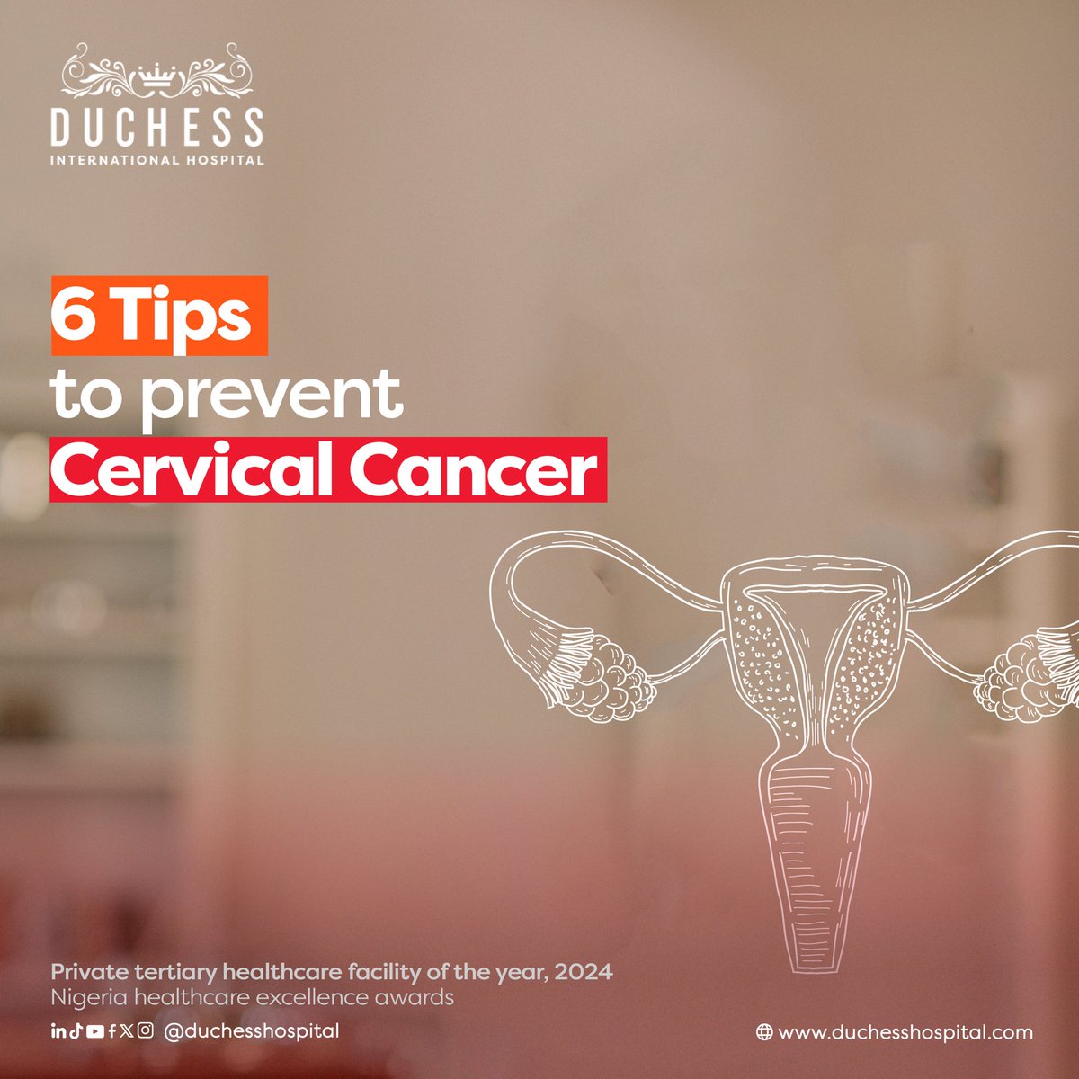 DuchessHospital's tweet photo. Get vaccinated, schedule regular Pap smears, and maintain a healthy lifestyle to reduce your risk of cervical cancer.Â
Book your Pap smear or HPV test at Duchess International Hospital.
#cervicalhealthawareness
#DuchessHospital
#Reversemedicaltourism
#happynewweek https://t.co/aovxNWqbDt