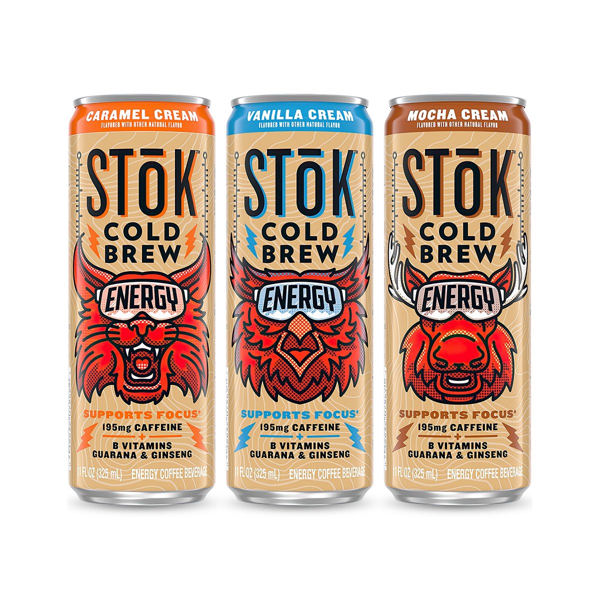 Vonster's tweet photo. We partnered with the design team for STōK Cold Brew Energy drinks to crank up the intensity on their flavor lineup packing, hitting the shelves with bold, high-voltage illustrations that demand attention. https://t.co/nMx6phwQvY #stokcoldbrew https://t.co/ds9Id6zPc5