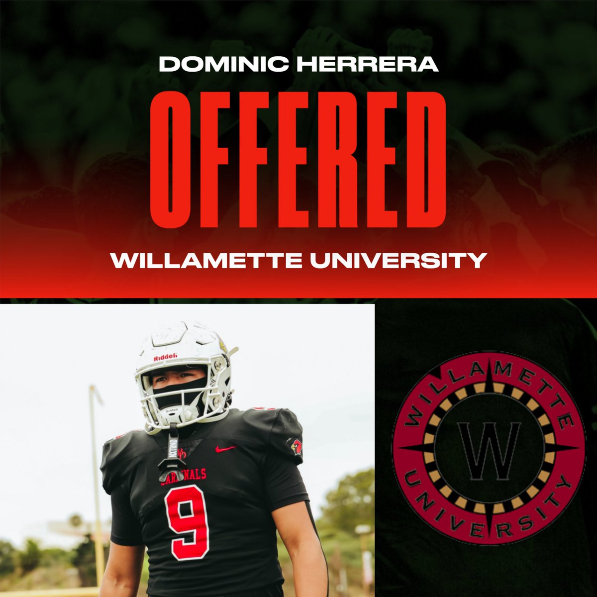 Bishop Diego Football (@bdhs__football) on Twitter photo Congratulations to Dominic Herrera on his offer to play football at Willamette University🏈 <a href="/BDHS_Athletics/">Bishop Diego Athletics</a> <a href="/Dom_Herrera9/">Dominic Herrera</a>
#GoCardinals Congratulations to Dominic Herrera on his offer to play football at Willamette University🏈 <a href="/BDHS_Athletics/">Bishop Diego Athletics</a> <a href="/Dom_Herrera9/">Dominic Herrera</a>
#GoCardinals