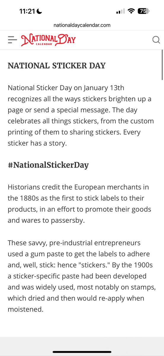 sarahgrunblatt's tweet image. To all my fellow #booknerds #teacherfriends #stickercollectors and #LisaFrankgirlies 

HAPPY NATIONAL STICKER DAY!

nationaldaycalendar.com/national-day/n…

“National Sticker Day on January 13th recognizes all the ways stickers brighten up a page or send a special message. The day celebrates all