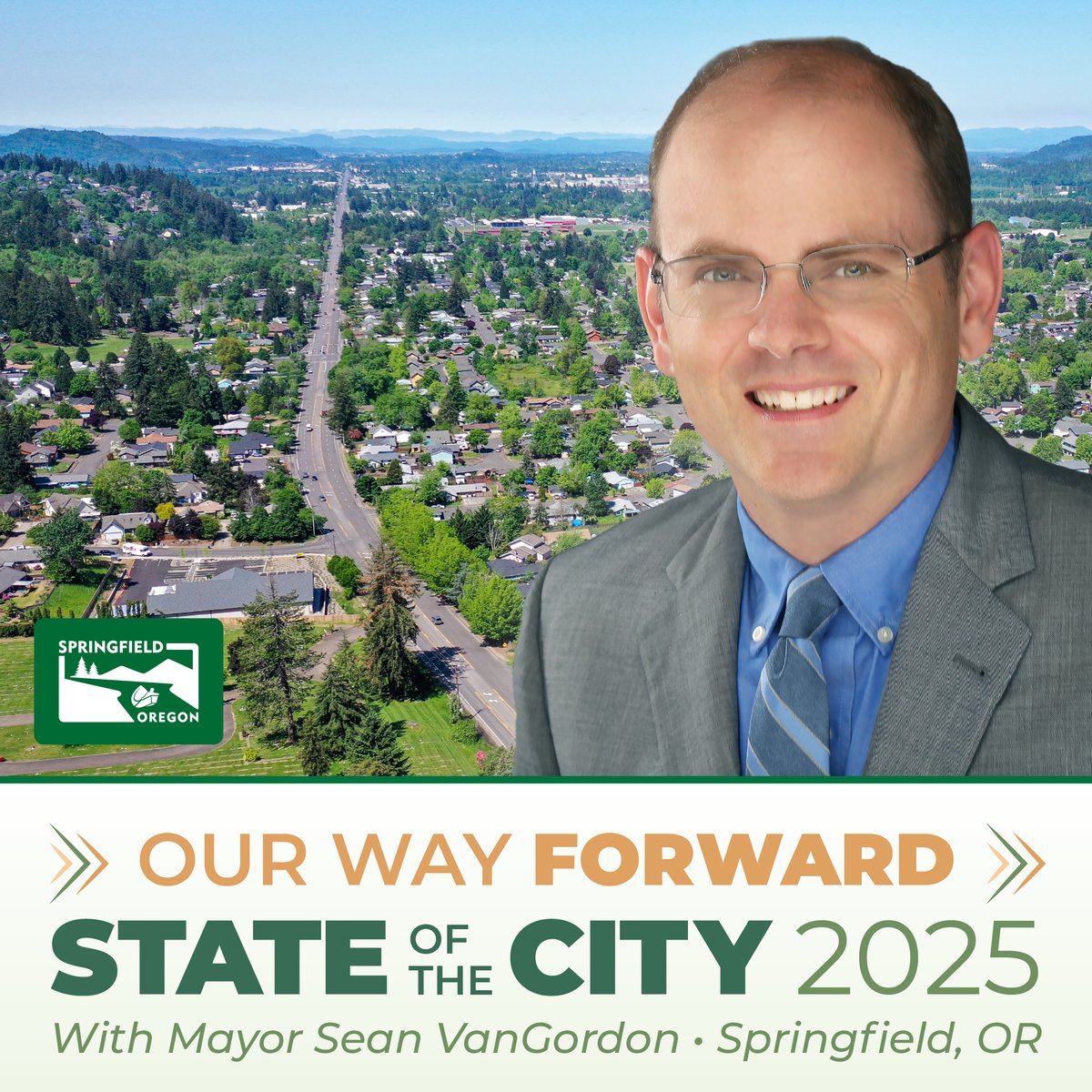 cityspfldoregon's tweet image. 📣 Save the Date! 🌟
Join Mayor Sean VanGordon for the 2025 State of the City Address!
📅 Jan. 30th | 🕔 Doors Open: 5PM
📍 Wildish Theater, 630 Main St
🎥 Highlights from Councilors
🎶 Springfield HS Jazz Band
A free, family-friendly event! #OurWayForward #SpringfieldOR