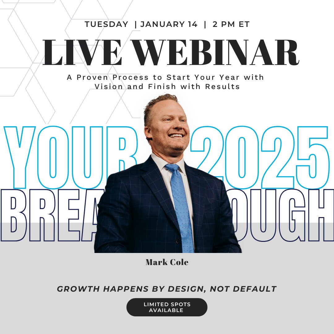 Whatever your vision, you can make it happen—and @jmarkcole wants to help. Join Mark tomorrow for the free webinar, Your 2025 Growth Playbook. He’ll share the framework that took him from the stockroom to CEO. Reserve your spot today: johnmaxwellacademy.com/your-2025-grow…