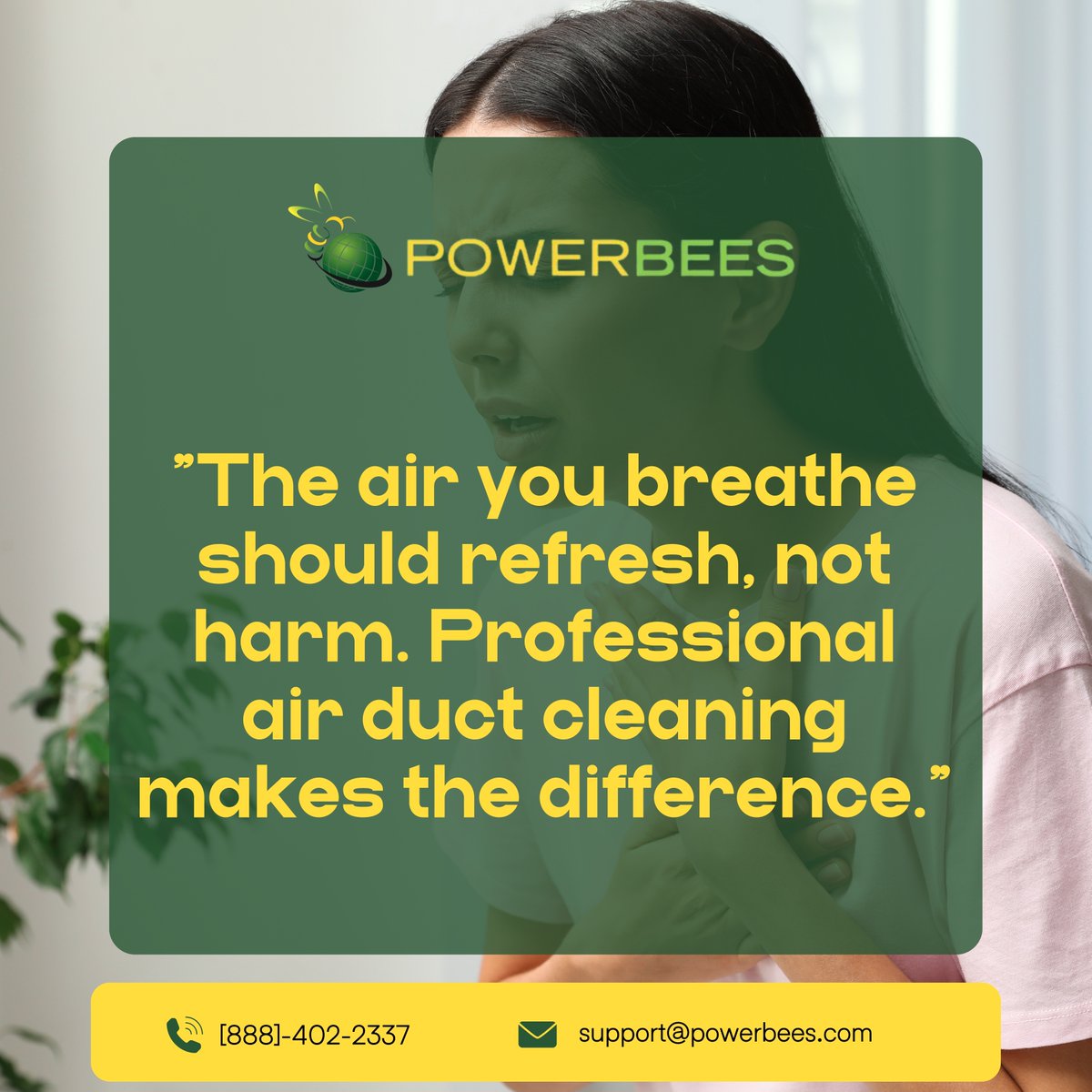 Powerbees's tweet image. The air we breathe directly impacts our health and well-being 🌬️💚. 

With professional air duct cleaning, we ensure your home or business in Boston stays fresh, healthy, and free from harmful pollutants. 

It's not just about maintenance it’s about peace of mind and better l...