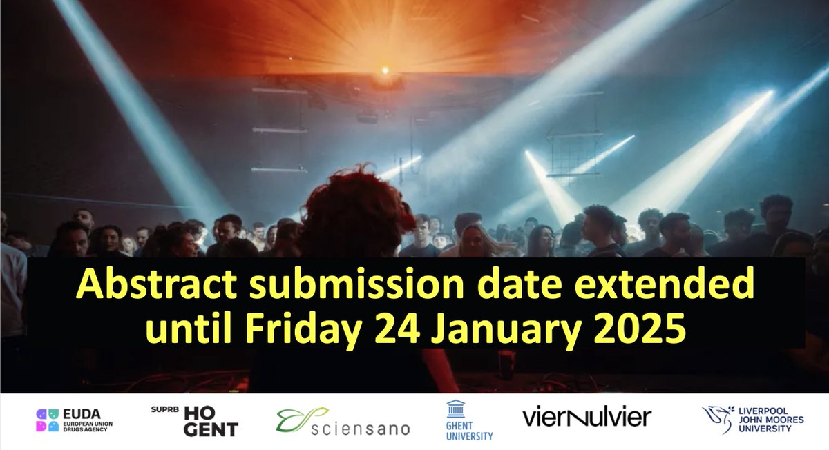 Club Health Ghent 2025 (@clubhconference) on Twitter photo Still time to submit an abstract for oral, panel discussion and poster presentations. theclubhealthconference.com/abstract
<a href="/ZaraQuigg/">Zara Quigg</a> <a href="/markabellis/">Mark Bellis</a> <a href="/irefrea/">IREFREA Portugal</a> <a href="/IrefreaEs/">IREFREA España</a> <a href="/nightologists/">International Night Studies Network</a> <a href="/FMeasham/">Fiona Measham</a> <a href="/Sarahcmorton/">Sarah Morton</a> <a href="/GlobalDrugSurvy/">Global Drug Survey</a> Still time to submit an abstract for oral, panel discussion and poster presentations. theclubhealthconference.com/abstract
<a href="/ZaraQuigg/">Zara Quigg</a> <a href="/markabellis/">Mark Bellis</a> <a href="/irefrea/">IREFREA Portugal</a> <a href="/IrefreaEs/">IREFREA España</a> <a href="/nightologists/">International Night Studies Network</a> <a href="/FMeasham/">Fiona Measham</a> <a href="/Sarahcmorton/">Sarah Morton</a> <a href="/GlobalDrugSurvy/">Global Drug Survey</a>