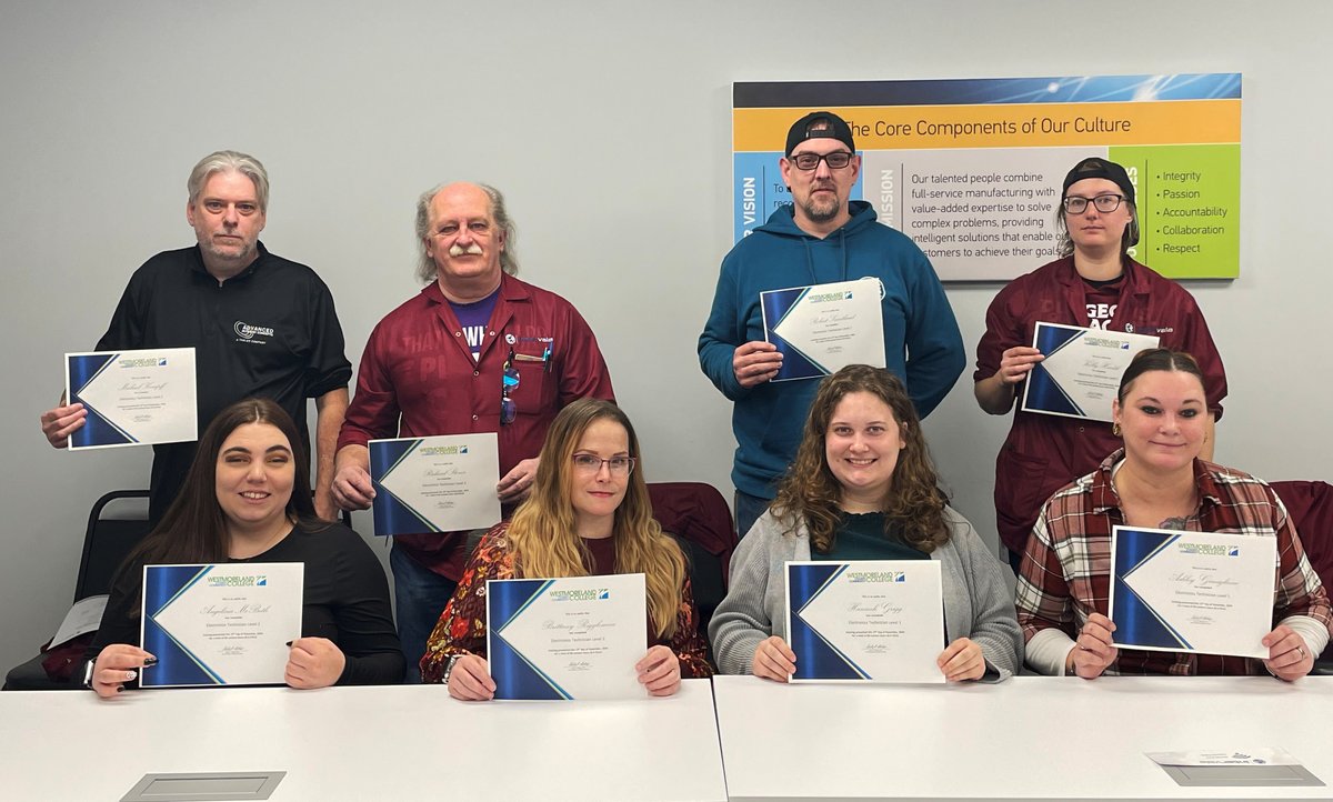 Congratulations to the most recent graduates of our electronics #technician training program who are raising their skills to the next level, advancing their careers and earning college credit in the process! We’re so proud of you! #training #electronicstechnican #collegecredit