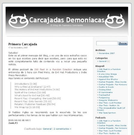 Hablando con @TiberioGraco6 sobre que este año es el décimo aniversario del CdB Engine (más sobre  ese tema en unas semanas) me he dado cuenta de que en 2 años Demonio  Sonriente cumplirá 20 años... 
Cómo pasa el tiempo.
