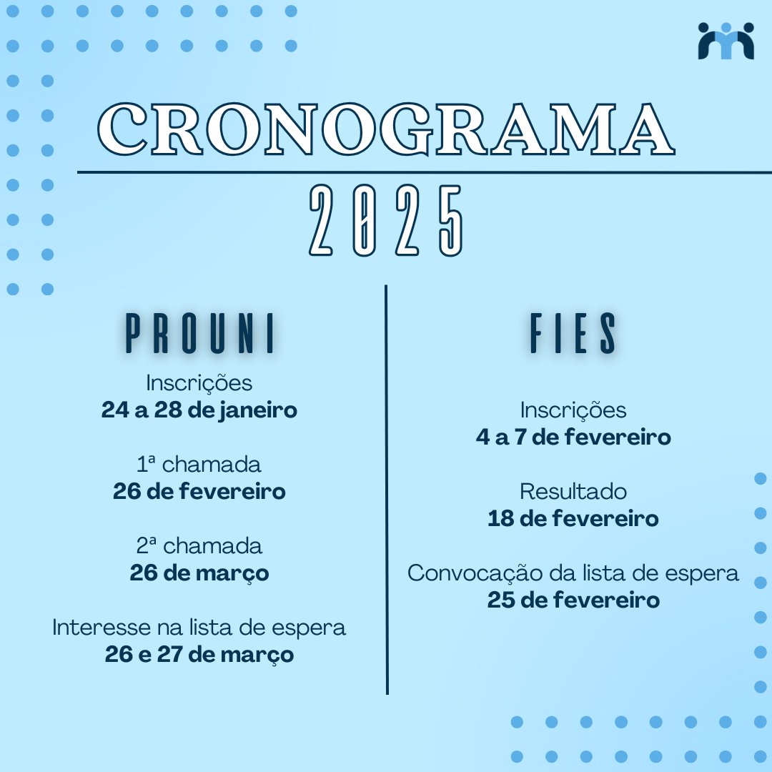 É isso aí, pessoal! A segunda começou daquele jeito... 🤯as datas do ProUni e Fies 2025 foram divulgadas pelo Ministro da Educação, Camilo Santana, durante a coletiva de imprensa para o resultado do Enem 2024. Os editais ainda não foram publicados. Salve as datas! 📷#Enem