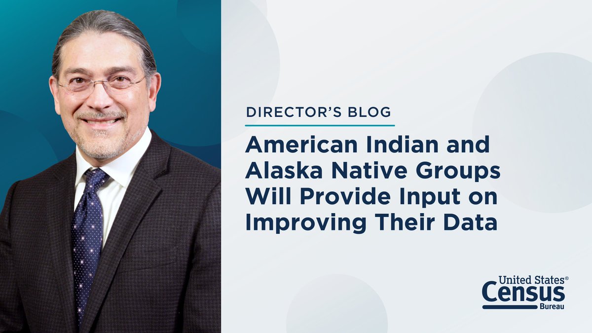 #CensusData help #AmericanIndian and #AlaskaNative communities make decisions, identify needs, and set priorities.

We're engaging with the people of Indian Country to deliver quality data. Learn how you can provide input in <a href="/censusdirector/">Census Bureau Director</a>'s new #blog.

census.gov/newsroom/blogs…