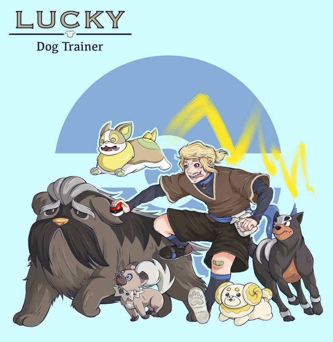 artscrumbs's tweet photo. Next Pokémon trainer OC, good boy Lucky!! If lost and found please find his name and address in his pokeball pendant. 
#pokemon #pokemonart #pokemonoc #pokemontrainer #originalcharacter https://t.co/KgU8OEGPGC