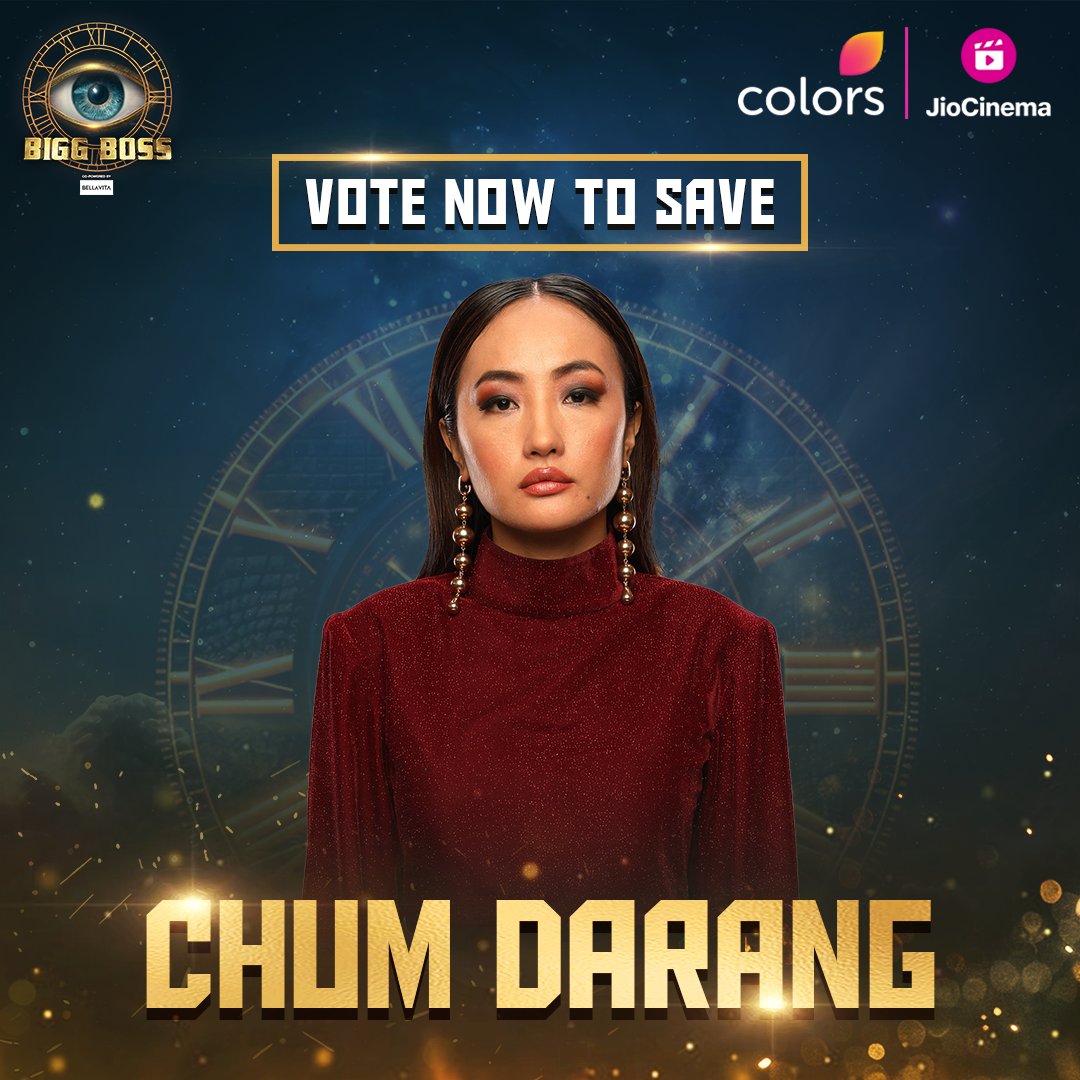 BiggBoss24x7's tweet photo. #BiggBoss18 Finale Week Mid-Week Eviction

🔁 Repost &amp; ♥️ Like if you're voting for #ChumDarang

Voting lines close 14th January, Tuesday 5 PM.

#BiggBoss #BB18 @BB24x7_ https://t.co/Gw5IAnwZVw