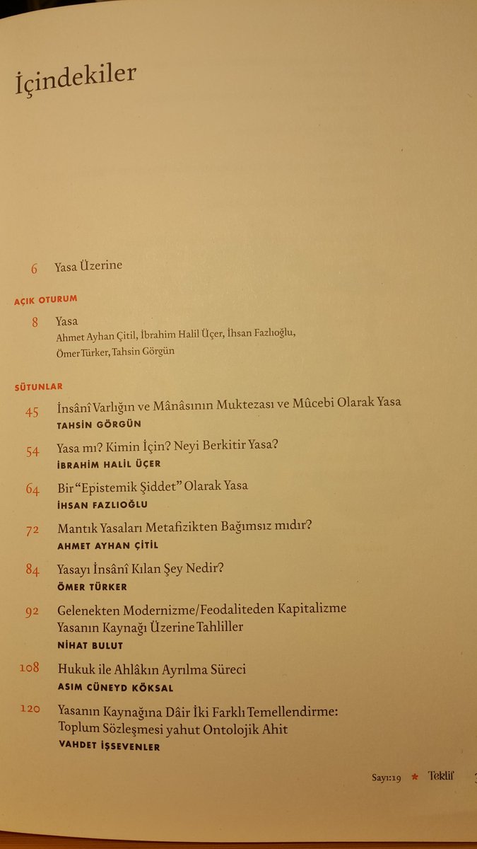 lazamani's tweet photo. Teklif'in Yasa temalı sayısı da çok dolu ve muhtevalı. 
Benim de "Hukuk ile Ahlâkın Ayrılma Süreci" başlıklı yazımın bulunduğu bu sayıyı, yasaya dair tefekkür  etmek isteyenler kaçırmamalı. https://t.co/uldKfIzTKS