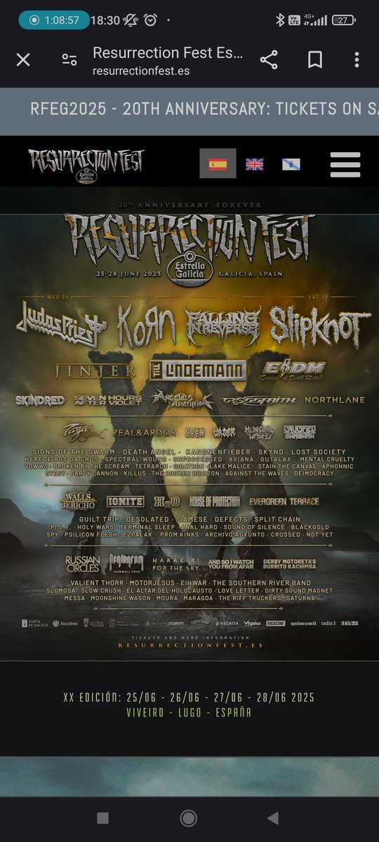 ThundersMei's tweet image. VENDO 3 ENTRADAS RESURRECTION FEST 25 ANIVERSARIO. 🤘🏽