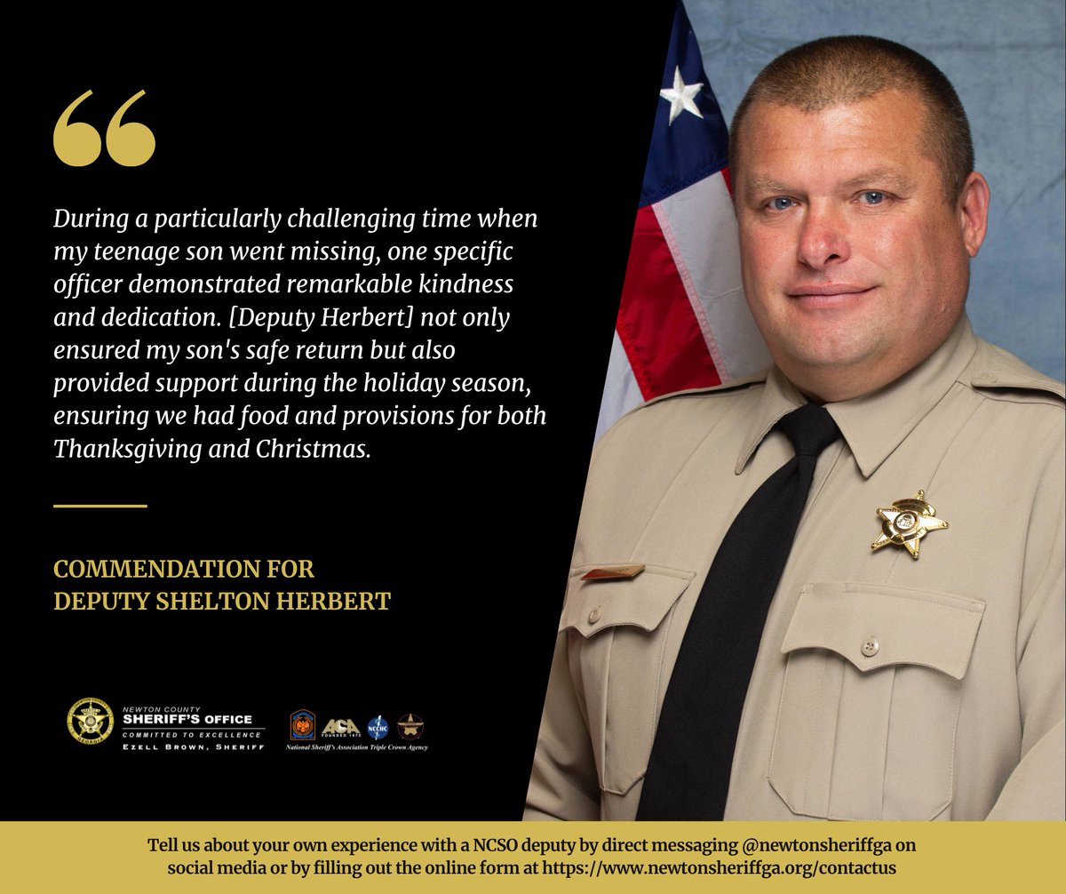 newtonsheriffga's tweet image. Another day of excellence at the NCSO! 🎉 Kudos to Deputy Herbert on this well-deserved commendation!

#Commendation #NewtonCountySheriff #CommittedtoExcellence